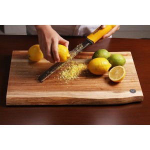 Deiss PRO Citrus Zester & Cheese Grater — Parmesan Cheese Lemon, Ginger, Garlic, Nutmeg, Chocolate, Vegetables, Fruits - Razor-Sharp Stainless Steel Blade, Wide, Dishwasher Safe
