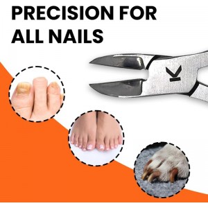 Kohm Ingrown Toenail Clippers | Super Control Cuticle Trimmer & Wide Jaws – Precision Stainless Steel Nail Nippers for Thick & Ingrown Nails | Podiatrist-Recommended Toe Nail Cutter