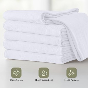 Utopia Kitchen White Flour Sack Towels [12 Pack - 28 x 28 Inch] 100% Cotton Tea Towels for Cleaning & Drying - Highly Absorbent Kitchen Dish Cloth