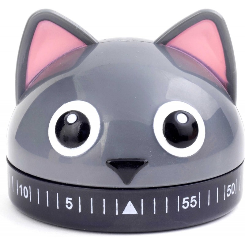 Kikkerland Cat Kitchen Timer in Grey