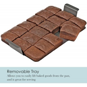 Chicago Metallic Professional Slice Solutions Brownie Pan, 9-Inch-by-13-Inch - , Dark Gray