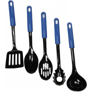 Chef Craft Basic Nylon Pasta/Spaghetti Fork, 11.5 inch, Blue/Black