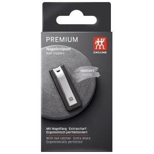 ZWILLING Nail Clipper (with Nail Catch Box, Strong Leverage for Finger- and toenails, Slightly Curved Cutting Edge), Premium, Black, 2.5 inch