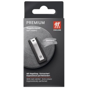 ZWILLING Nail Clipper (with Nail Catch Box, Strong Leverage for Finger- and toenails, Slightly Curved Cutting Edge), Premium, Black, 2.5 inch