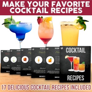 Cresimo 24oz Cocktail Shaker Set with Bar Accessories for Home Bar - Martini Shaker with Jigger and Drink Mixer Spoon - Alcohol Bartender Gift - Bartending Kit Essential for Home