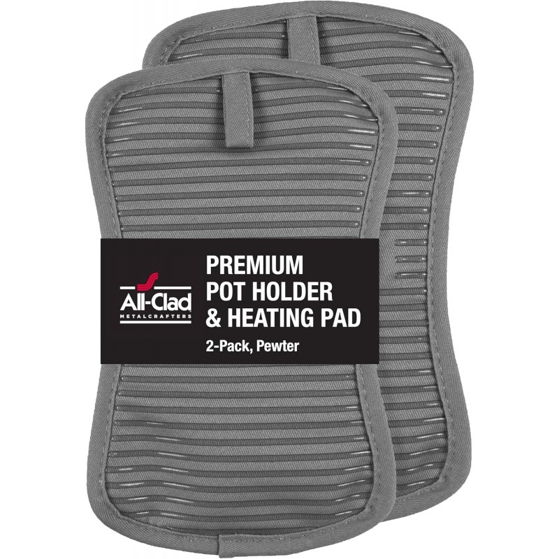 All-Clad Premium Pot Holder & Heating Pad, (2-Pack) Heat Resistant to 500 Degrees, 100% Cotton 10