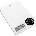 Ozeri ZK18-WB Rev Digital Kitchen Scale with Electro-Mechanical Weight Dial, Black Dial