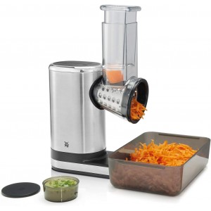 WMF Kitchenminis Salad-To-Go Electric Grater with Accessories, 150 W, Cromargan, 2 Speed, Black/Silver