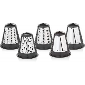 WMF Kitchenminis Salad-To-Go Electric Grater with Accessories, 150 W, Cromargan, 2 Speed, Black/Silver