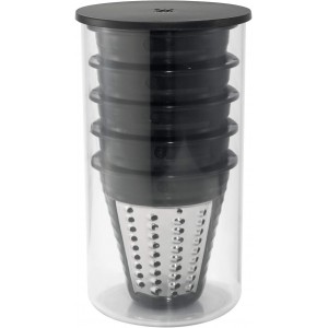 WMF Kitchenminis Salad-To-Go Electric Grater with Accessories, 150 W, Cromargan, 2 Speed, Black/Silver