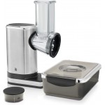 WMF Kitchenminis Salad-To-Go Electric Grater with Accessories, 150 W, Cromargan, 2 Speed, Black/Silver