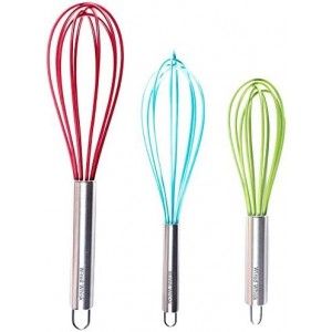 Silicone Whisk Set of 3 - wire whisk for...