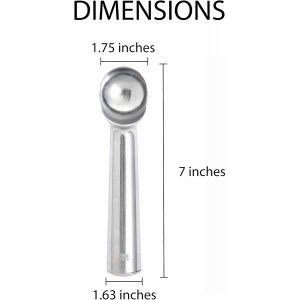 HIC Kitchen Anti-Freeze Ice Cream Scoop, Non Toxic Self Defrosting Handle, Easy Release For Ice Cream Gelato Sorbet Frozen Yogurt