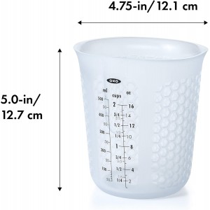 OXO Good Grips 2-Cup Squeeze & Pour Silicone Measuring Cup with Stay-Cool Pattern