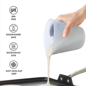 OXO Good Grips 2-Cup Squeeze & Pour Silicone Measuring Cup with Stay-Cool Pattern