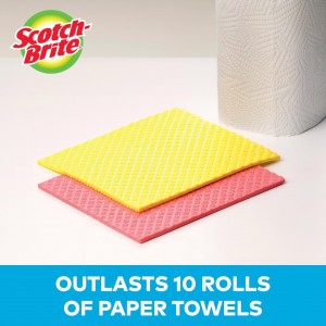 Scotch-Brite Sponge Cloth, Swedish Dish Cloths, Reusable Alternative to Paper Towels, 24 Sponge Cloths
