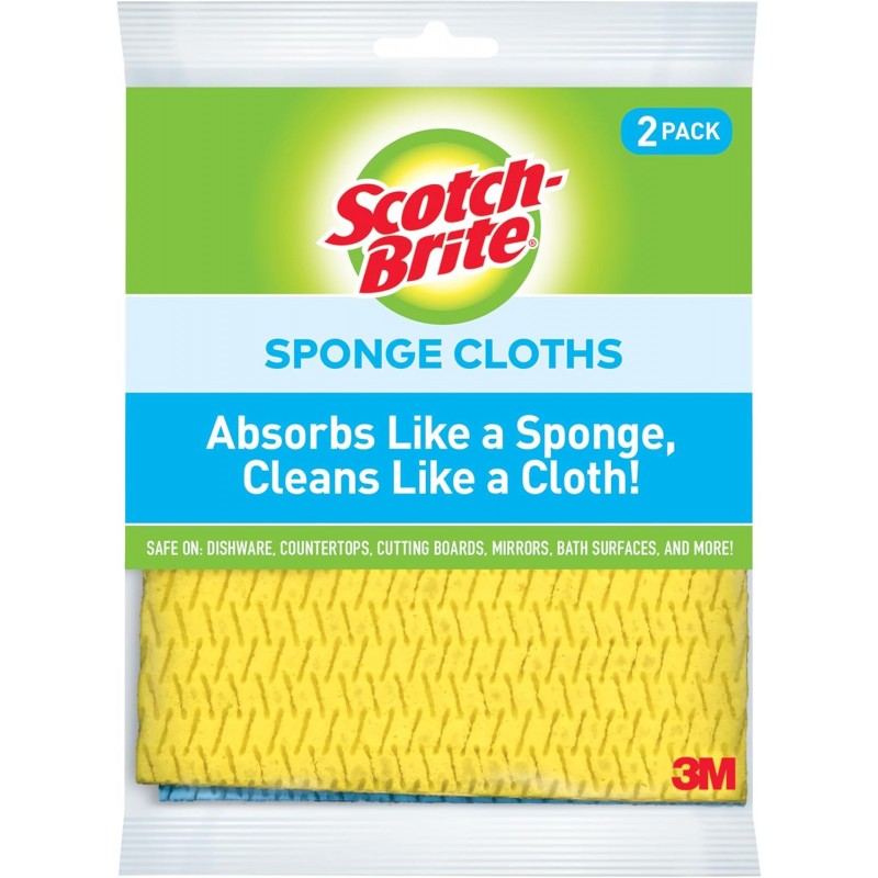 Scotch-Brite Sponge Cloth, Swedish Dish Cloths, Reusable Alternative to Paper Towels, 24 Sponge Cloths