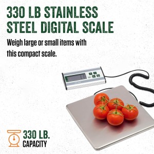 LEM Products 330 lb. Stainless Steel Digital Scale, Silver