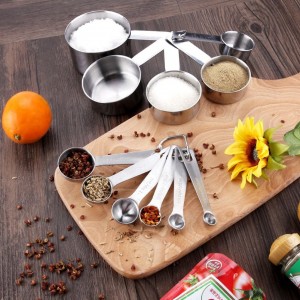 11 Piece Stainless Steel Measuring Spoons Cups Set, Premium Stackable Tablespoons Measuring Set for Gift Dry Liquid Ingredients Cooking Baking