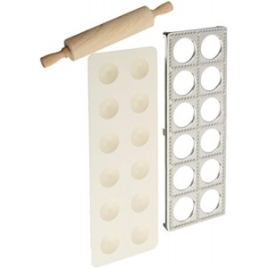 Norpro 3 Piece Ravioli Maker and Press Set with Rolling Pin
