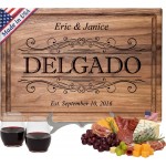 Personalized Cutting Board-Custom Engraved Charcuterie Board-Best Wedding Gift Idea for Couples 2026, Newlyweds-Anniversary,Housewarming,Handcrafted in USA-Premium Walnut,Mahogany Hardwood 002