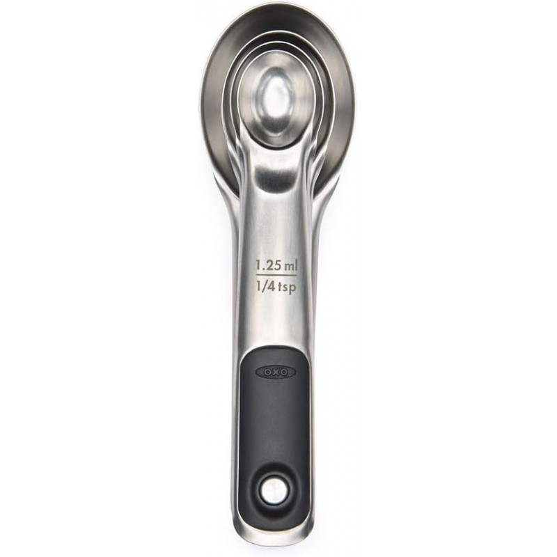 OXO Stainless Steel Measuring Spoon Set, Silver, 4-Piece