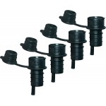 Haley's Corker Wine Bottle Stopper/Pourer/Oil Vinegar Dispenser Spout with Cap (Set of 4), Black