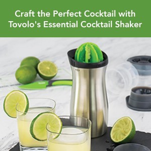 Tovolo Stainless Steel Cocktail Shaker with Strainer Reamer & Jigger 24 oz Drink Shaker, Dishwasher Safe BPA Free Cocktail Shaker with Measurements in Lid for Professional Martini Daiquiri Mojito