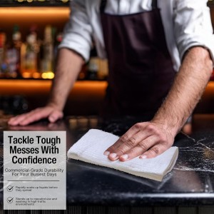 Living Fashions Bar Mop Cleaning Kitchen Dish Cloth Towels,100% Cotton, Machine Washable, Everyday Kitchen Basic Utility Bar Mop Dishcloth Set of 12, White