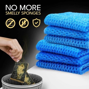 Dish Scrubbers for Cleaning Dishes - Replace Sponges for Dishes - Non Scratch Scrubbing Cloth for Washing Dishes - Best Alternative Dishwashing Scrub Pad - Household Kitchen Sponge Scrubbies Supplies