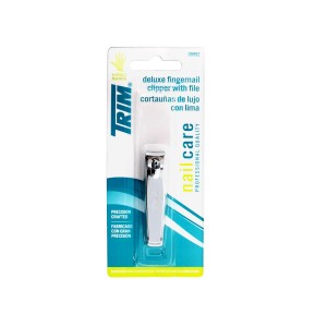 Trim Deluxe Fingernail Clipper with Nail File – Durable Stainless Steel Nail Cutter for Precise Trimming, (Pack of 6)