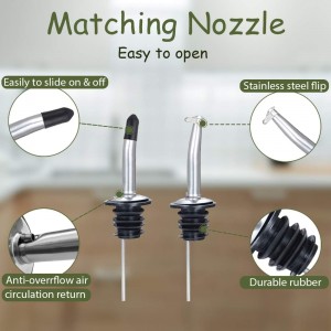 Gusnilo 8 oz (250ml) Oil and Vinegar Dispenser Set - 2PCS Olive Oil Dispenser Bottles, Syrup Dispenser & Kitchen Oil Bottles with Pour Spouts and Funnel