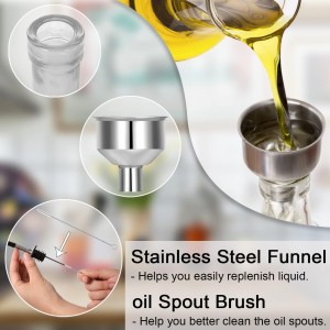 Gusnilo 8 oz (250ml) Oil and Vinegar Dispenser Set - 2PCS Olive Oil Dispenser Bottles, Syrup Dispenser & Kitchen Oil Bottles with Pour Spouts and Funnel