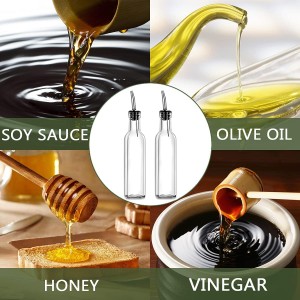 Gusnilo 8 oz (250ml) Oil and Vinegar Dispenser Set - 2PCS Olive Oil Dispenser Bottles, Syrup Dispenser & Kitchen Oil Bottles with Pour Spouts and Funnel
