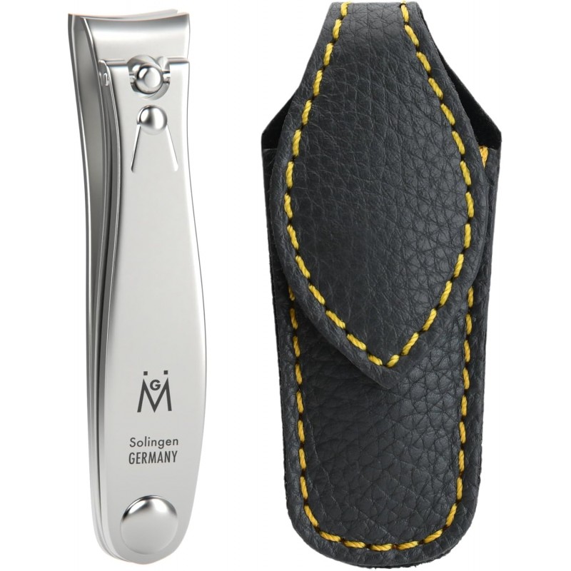 GERMANIKURE Professional Small Nail Clipper (6 cm) - FINOX Surgical Stainless Steel Manicure and Pedicure Tools in Leather Case- Ethically Made in Solingen Germany - 4711 - Travel Size Nail Care