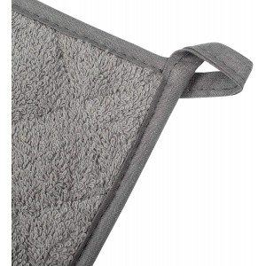 100% Cotton Kitchen Everyday Basic Terry Pot Holder Heat Resistant Coaster Potholder for Cooking and Baking Set of 5 Grey