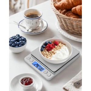 NEXT-SHINE Gram Scale 500g x 0.01g Precision, Digital Mini Pocket Size Portable Scale with Two Trays Nine Units, LCD Display Stainless Steel Platform for Weighing Jewelry Cooking Baking