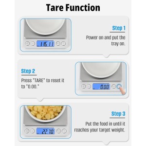 NEXT-SHINE Gram Scale 500g x 0.01g Precision, Digital Mini Pocket Size Portable Scale with Two Trays Nine Units, LCD Display Stainless Steel Platform for Weighing Jewelry Cooking Baking