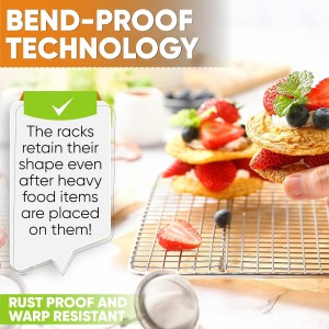 Spring Chef 10 x 15 Inch Stainless Steel Cooling Rack for Cooking & Baking - Heavy Duty Cookie Cooling Rack for Kitchen - Oven Safe - Fits Jelly Roll Pan - Dishwasher Safe