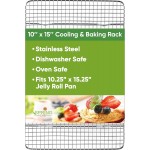 Spring Chef 10 x 15 Inch Stainless Steel Cooling Rack for Cooking & Baking - Heavy Duty Cookie Cooling Rack for Kitchen - Oven Safe - Fits Jelly Roll Pan - Dishwasher Safe