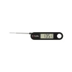 Taylor 1476 Instant Read Digital Meat Food Grill BBQ Cooking Kitchen Thermometer, Tailgating and Grilling Compact Folding Probe, Black