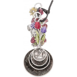 Ganz 4-Piece Measuring Spoons Set - Colorful Flower Bouquet