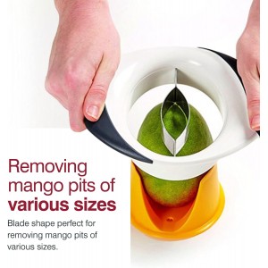 Zyliss 3-in-1 Mango Slicer, Peeler and Pit Remover Tool - Kitchen Mango Depitter & Peeler Gadget - Fruit Slicer with Micro-Serrated Stainless Steel Blader - Mango Corer for Easy Use