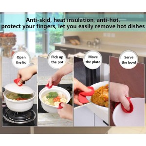 Silicone Pot Holders, YYP Silicone Heat Resistant Pot Holders, Oven Mini Mitts, Cooking Pinch Grips for Kitchen(No More Burning Your Fingers!)- Set of 3, Red