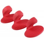 Silicone Pot Holders, YYP Silicone Heat Resistant Pot Holders, Oven Mini Mitts, Cooking Pinch Grips for Kitchen(No More Burning Your Fingers!)- Set of 3, Red