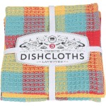 Now Designs Check Dishcloth Set, Cotton, Lemon