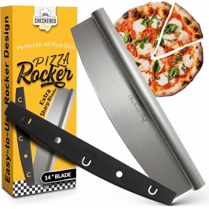 Checkered Chef Pizza Cutter Rocker Blade...