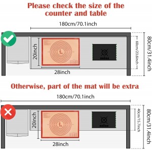Non-slip Silicone Pastry Mat Extra Large with Measurements 28''By 20'' for Silicone Baking Mat, Counter, Dough Rolling, Oven Liner,Fondant/Pie Crust By Folksy Super Kitchen Red