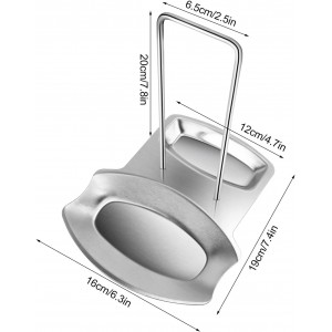 Yummy Sam Pot Lid Holder and Spoon Rest, Stainless Steel Utensils Lid Spoon Holder Ladle Rest Pot Lid Rack Shelf Stand Holder Multifunctional Storage Rack Stove Organizer (Silver)