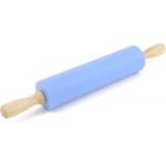 Silicone Rolling Pin for Baking Non-stick Rolling Pin Dough Roller Wooden Handle Kitchen Accessories Pastry Roller
